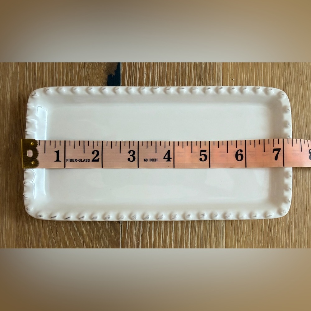 Pier 1 Imports White Butter Dish with Glass Knob - Picture 7 of 7